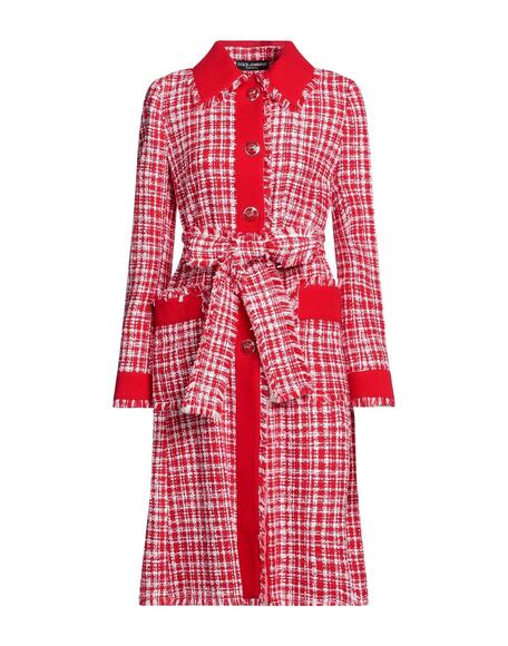 NWT Dolce & Gabbana Tweed Belted Coat Red White  40 / S - Picture 1 of 4